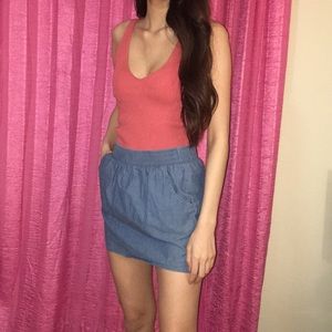 Cute Denim Skirt With Pockets